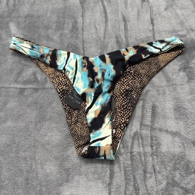 Volcom MULTI Juniors' Tie-Dyed V-Waist Bikini Swim Bottom, US Large - Image 1 of 4