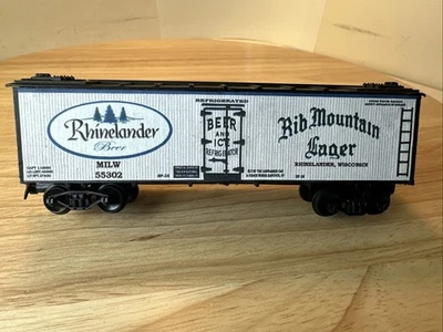 CUSTOM LETTERING HO SCALE BILLBOARD BEER REEFER RHINELANDER WISC RIB MT. LAGER - Image 1 of 4