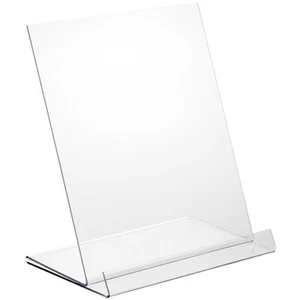 Caballete de pantalla plana en ángulo acrílico transparente Plymor con repisa de 1", 11,25" x 10" x 6,25" - Imagen 1 de 2