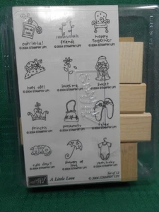 Stampin Up A Little Love Set of 12 Unmounted Mini Stamps - Picture 1 of 4
