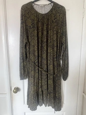 Boden Women’s Long Sleeve Tunic Dress – Size 22– Floral Print – Green & Navy - Image 1 of 4