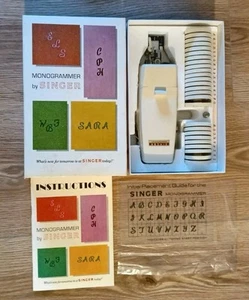 Singer Monogrammer Attachment in Box Vintage Slant-Needle 171256 - WITH DISCS - Picture 1 of 24