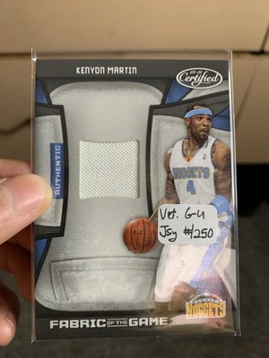 2009-10 Kenyon Martin 认证游戏织物磨损布贴遗物/250掘金 — 第 1/3 张图片