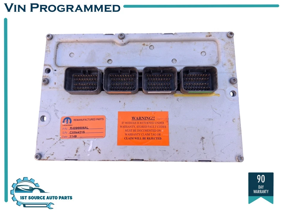 *Programado VIN* 2004 Dodge Stratus 2,4 L ECU módulo de control del motor R04896686 Foto 1 de 4