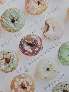 Lustige GRUSSKARTE PAPYRUS ESSEN LOCH ESSEN GEBURTSTAG BESTREUT DONUTS  - Bild 1 von 4