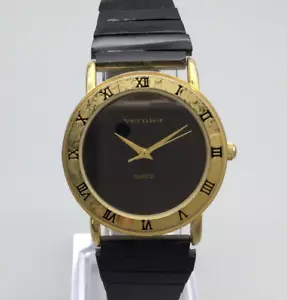 Vintage Vernier Watch Women 32mm Gold Tone Stretch Band New Battery - Picture 1 of 17