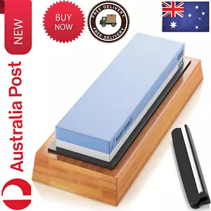 Premium Whetstone Knife Sharpening Stone 2 Side Grit 1000/6000 Waterstone | AU - Picture 1 of 10