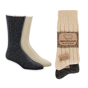 Calcetines 100 % lana, hombre y mujer, gruesos, térmicos, lana virgen, cálidos, calcetines caseros - Imagen 1 de 18