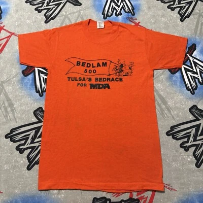 Camiseta Bedlam 500 Tulsa's Bedrace para MDA para hombre M de colección años 80 puntada única Foto 1 de 4