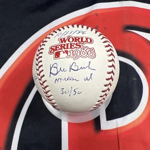 Bill Buckner, Mookie Wilson & Ray Knight Autographed 86 WS Logo Ball JSA - Picture 1 of 6