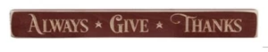 Letrero de Acción de Gracias Siempre Da Gracias Bloque Grabado Decoración Otoño Expositor 12" - Imagen 1 de 1