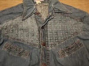 VINTAGE JEANS WEST DENIM JEANS SHIRT WOMEN'S LARGE - Picture 1 of 5