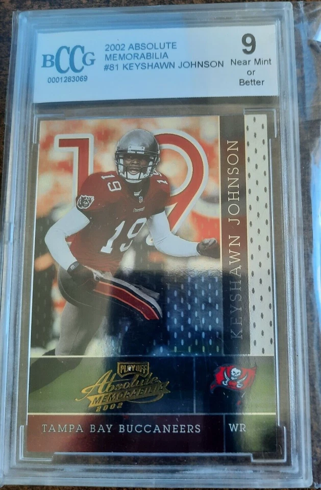 2002 ABSOLUTE MEMORABILIA-KEYSHAWN JOHNSON-BCCG 9-NEAR MINT-BUCCANEERS - Image 1 of 2