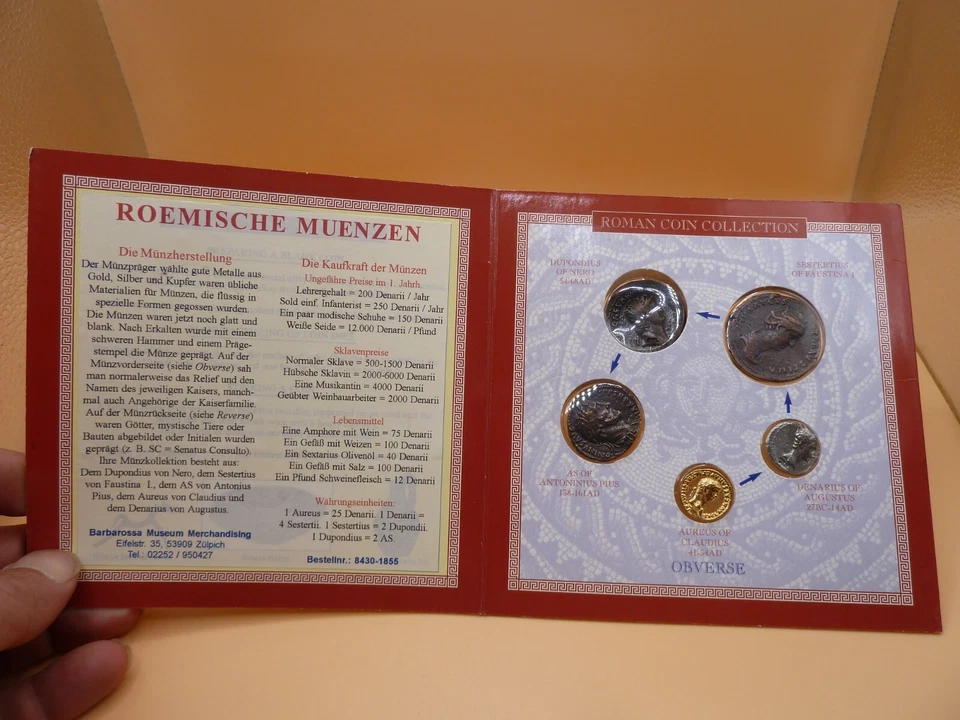 Set of 5 Reproduction Roman Coin Collection  from Germany - Image 1 of 4