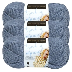 (3 Pack) Lion Brand Yarn 674-108A Touch of Alpaca Yarn, Dusty Blue - Picture 1 of 4