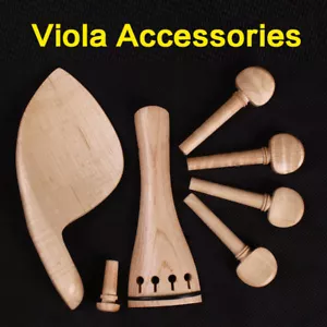 Maple wood Viola 16inch Parts/Accessories Tailpiece Peg Chin Rest Endpin Viola - Picture 1 of 6