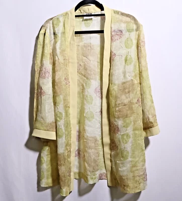 Cárdigan Abierto Arrugado Transparente RM Richards De Colección Hojas Bosque Hada 16 W Boho Foto 1 de 4