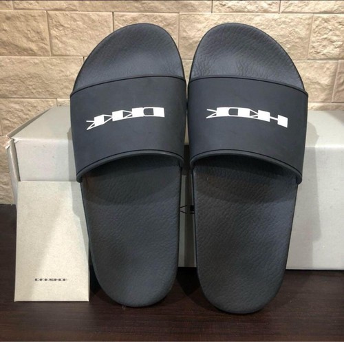 Sandali Rick Owens DRKSHDW GOMMA SLIDE 91 NERO LATTE DS01C6821 RUBP10 taglia 38