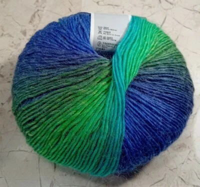 Rainbow Yarns Multi Color Gradient 50g Ball Cashmere Wool Fine Sport approx 150y - Image 1 of 4