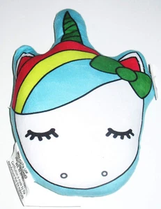 Süßes Einhorn Plüschkissen, weiche, blaue Rückseite - Expressions by Almar Kissen NEU - Bild 1 von 4