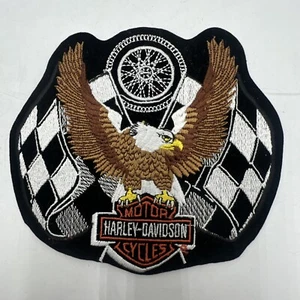 HARLEY DAVIDSON FINISH LINE VICTORY CHECKERED FLAG PATCH 6 3/8"X7 1/4" - Picture 1 of 3
