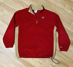 San Francisco 49ers Vintage NFL 3/4 Zip Pullover Sweater Fleece Red X-Large