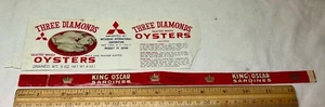 Vintage drei Diamanten Austern Dose Etikett King Oscar Sardinen Essen New York NY - Bild 1 von 8