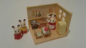 sylvanian families gashapon capsule kitchen with chocolate rabbit miniatures - Picture 1 of 6