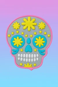 Candy Sugar Skull Halloween Cookie Cutter - Picture 1 of 5