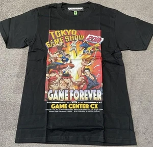 Camiseta colaboración Tokyo Game Show 2018 Game Center CX, talla S negra - Imagen 1 de 4
