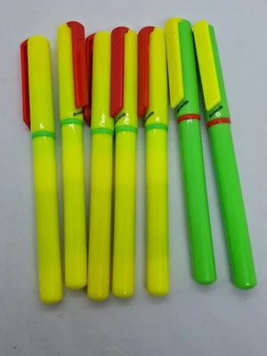 Reynolds lot 7 stylos plume néon fluo années 80 vintage fountain pen - Photo 1/4