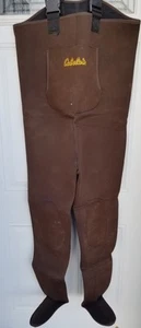 Cabela's Men's Wader Size L Brown Chest Neoprene Footed Waterproof Fly Fishing - Picture 1 of 8