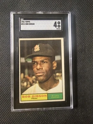 Topps Bob Gibson #211 1961 SGC 4 Foto 1 de 2