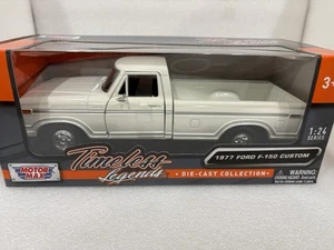 1:24 1977 Ford F-150 Custom Pick Up Ute White Motor Max Diecast Opening - Picture 1 of 4
