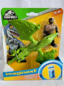 PTERODACTYL CON PERSONAGGIO IMAGINEXT JURASSIC WORLD 3-8 FXT33 MATTEL 2018 - Imagen 1 de 2