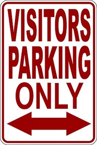 (4) "VISITORS PARKING ONLY " NO PARKING CORRUGATED PLASTIC SIGNS 9"X12" - Picture 1 of 1