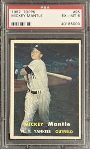 1957 Topps Mickey Mantle PSA 6 GREAT COLOR SHARP M1