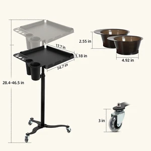 Salontablettwagen, Salontablett auf Rollen, Salonwagen mit Halter und Haartrenner - Bild 1 von 6