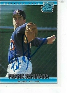 FRANK SEMINARA FIRMADO 1992 DONRUSS #10 - PADRES SAN DIEGO - Imagen 1 de 1