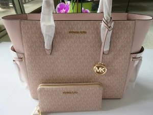Michael Kors Gilly Extra Large Drawstring Travel Tote Pink With Matching Wallet - Picture 1 of 10