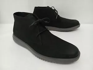 Cole Haan Grand Plus Chukka Boot Nubuck Leather C36921 Black Gray Sole Sz 13 - Picture 1 of 10