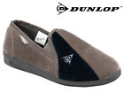 Mens Dunlop Full Slippers Velour Two-Tone Twin Gusset Comfy Warm Size UK 6-13 