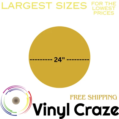 Custom Business Signage 24" Diameter Vinyl Decal w/ FREE SHIPPING & REPLACEMENT! - Image 1 of 2