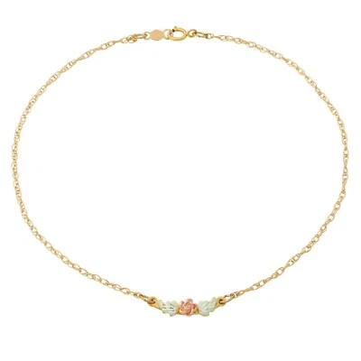 Mt. Rushmore Black Hills Gold Elegant Red Rose Ankle Bracelet - Image 1 of 4