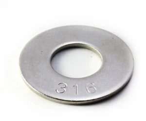 316 Stainless Steel Flat Washer 3/8 ID x 0.812 OD , Qty 25 pcs Pack - Picture 1 of 1