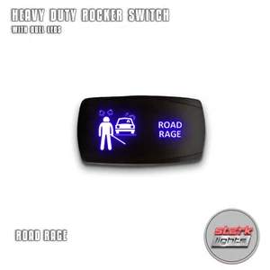 BLUE HORIZONTAL LED Rocker Switch 5 Pin Dual Light 20A 12V ON OFF - ROAD RAGE - Picture 1 of 6