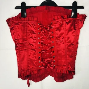 Secret Possessions Corset Red Womens Size S Cotton Bodysuit Lingerie Ladies - Picture 1 of 7