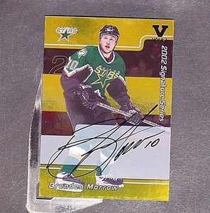 BRENDEN MORROW Auto  2001/02 BAP Signature Series GOLD #009  Dallas Stars