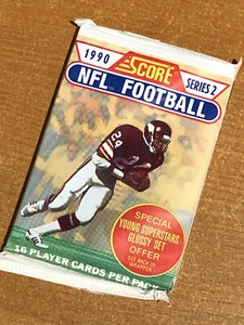Paquetes de cera de fútbol americano Score 1990 - 16 tarjetas/paquete - sellado de fábrica - serie 2 - Imagen 1 de 1