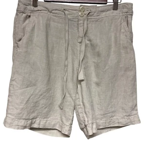 Jones New York JNY Women's 100% Linen Shorts Tan Walking Summer Size 10 - Picture 1 of 9